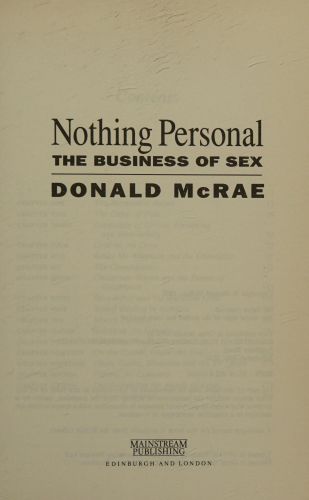 Portada del libro de NOTHING PERSONAL: BUSINESS OF SEX MCRAE, DONALD