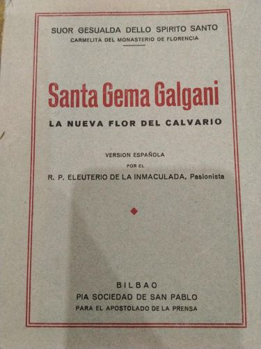 Santa Gema Galgani. La nueva flor del Calvario