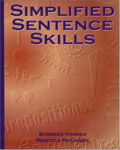Portada del libro de SIMPLIFIED SENTENCE SKILLS HANSEN/MCDANIEL