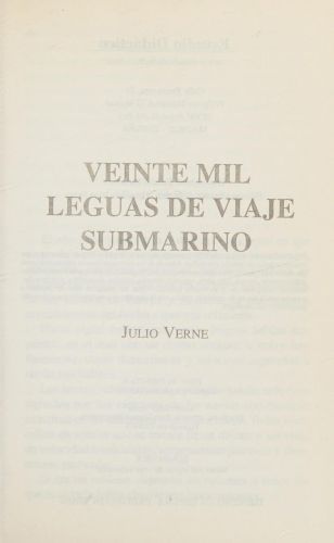 Portada del libro de VEINTE MIL LEGUAS DE VIAJE SUBMARINO VERNE, JULIO