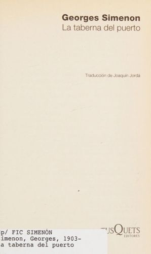 Portada del libro de LA TABERNA DEL PUERTO SIMENON MATGRET