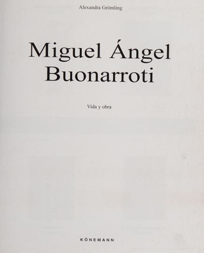 Portada del libro de MINILIBROS DE ARTE: MIGUEL ÁNGEL (FONDO) GROMLING, ALEXANDRA