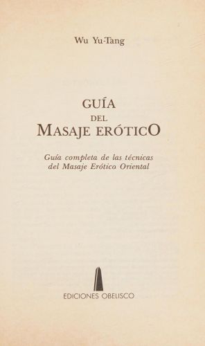 Portada del libro de GUIA DEL MASAJE EROTICO