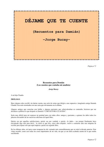 Portada del libro de DEJAME QUE TE CUENTE- BOLSILLO